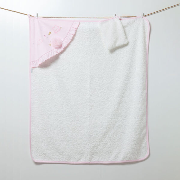 Flamingo Girl – Kaputzenhandtuch mit Waschhandschuh